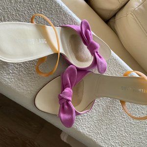 Helmut Lang Heel with Pink Suede Bow